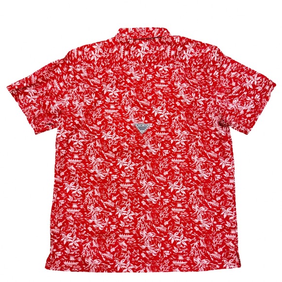 Columbia PFG Ohio State Buckeyes Super Slack Tide Shirt Red Mens M - Picture 2 of 10